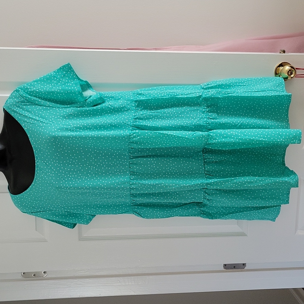 SHEIN Dress Mint Green w/white dots